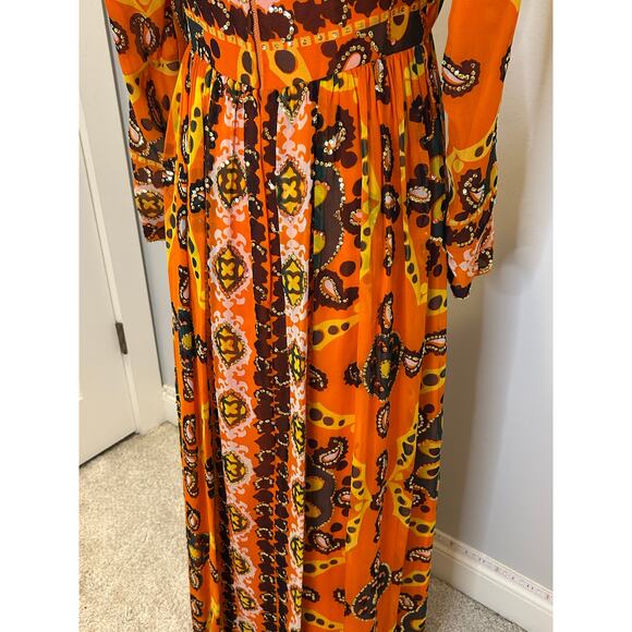 Stunning custom long maxi dress with delicate sequin detail approx size XS - Picture 6 of 11